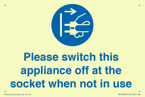 Please switch this appliance off at the socket when not in use